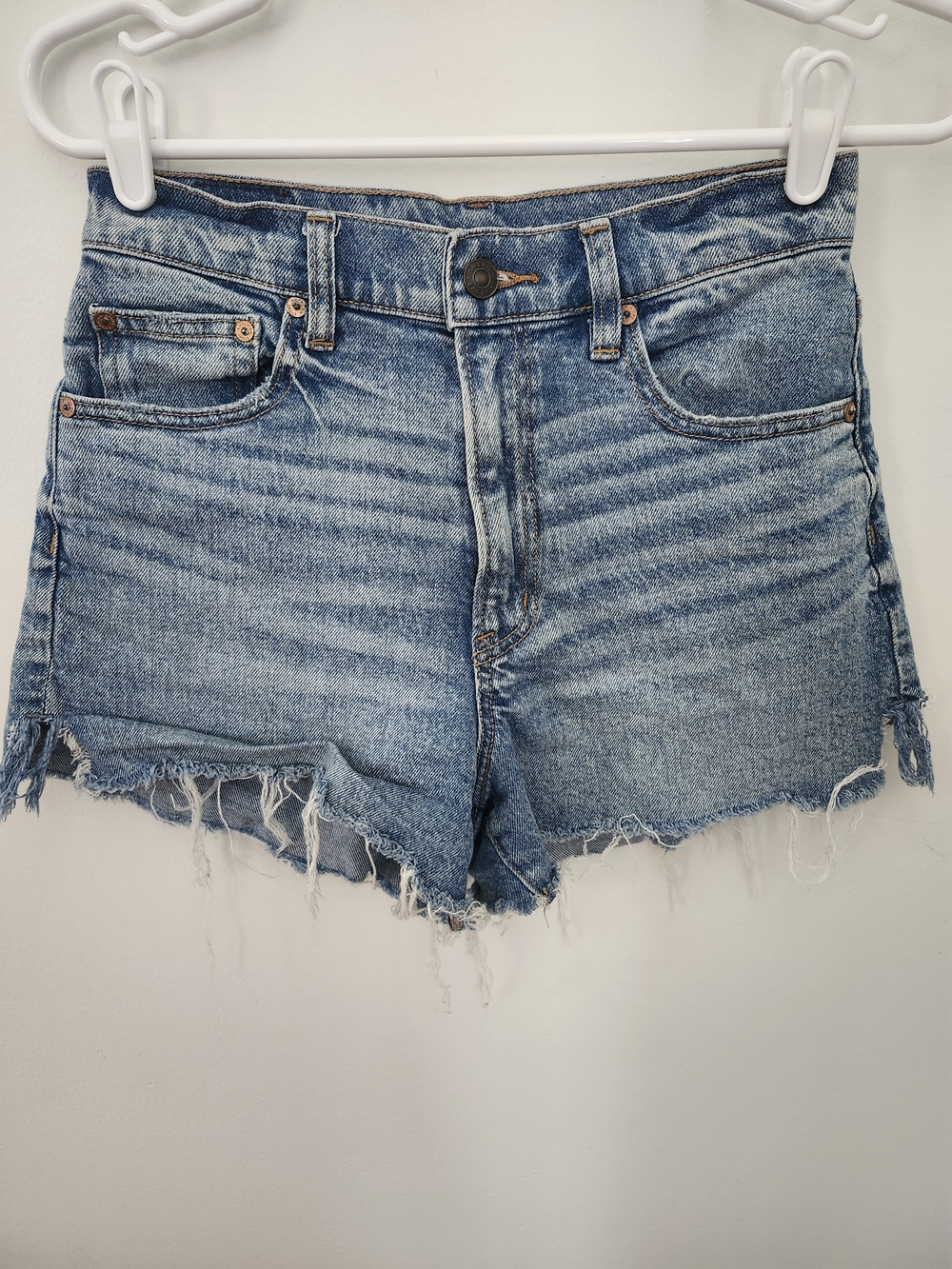 American Eagle Outfitters Light Blue Distressed Denim Shorts